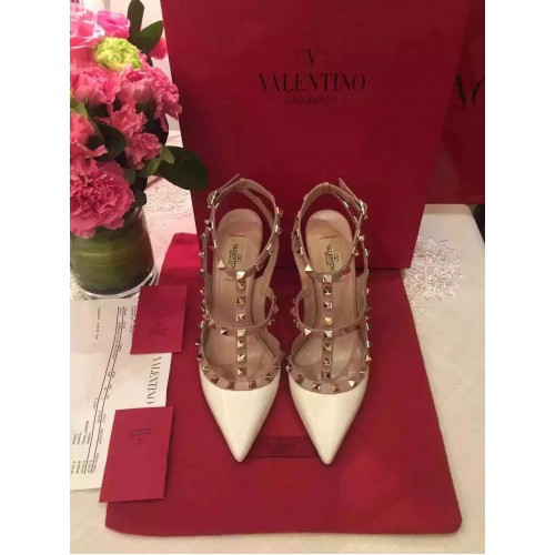 Valentino Rockstuds white patent leather